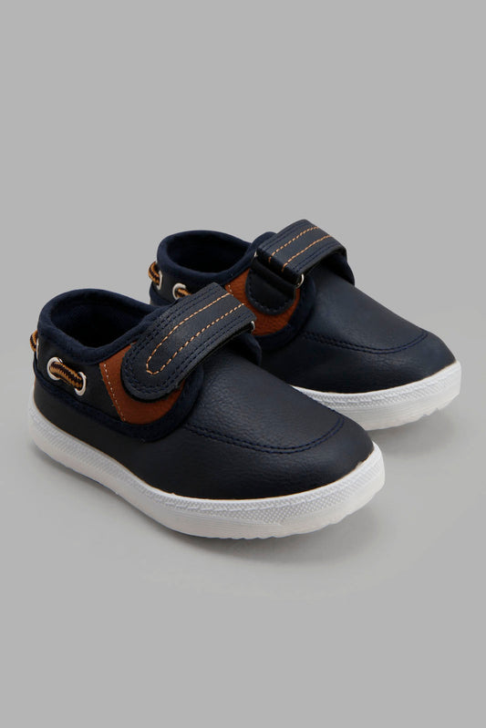 Redtag-Navy-Sneaker-With-Velcro-Strap-Category:Shoes,-Colour:Navy,-Deals:New-In,-Filter:Boys-Footwear-(1-to-3-Yrs),-INB-Shoes,-New-In-INB-FOO,-Non-Sale,-Section:Boys-(0-to-14Yrs),-W22A-Infant-Boys-1 to 3 Years