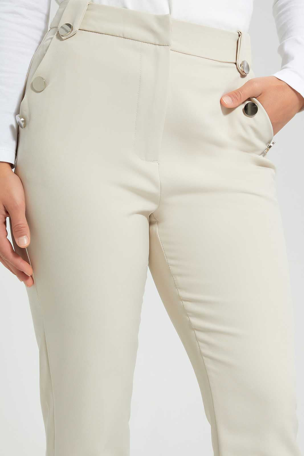 Redtag-Sand-Button-Detail-Centre-Crease-Trouser-Category:Trousers,-Colour:Sand,-Deals:New-In,-Filter:Women's-Clothing,-LMC,-New-In-Women-APL,-Non-Sale,-Section:Women,-W22O,-Women-Trousers--