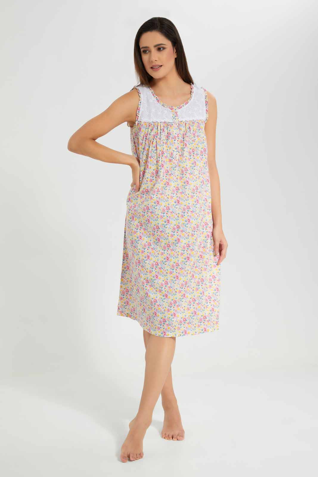 Redtag-Assorted-Printed-Sleeveless-Nightgown-Category:Nightgowns,-Colour:Assorted,-Deals:New-In,-Filter:Women's-Clothing,-New-In-Women-APL,-Non-Sale,-Section:Women,-W22O,-Women-Nightgowns--