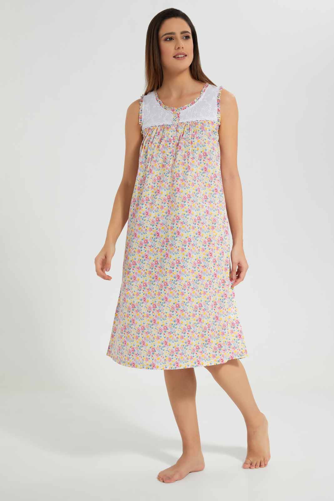 Redtag-Assorted-Printed-Sleeveless-Nightgown-Category:Nightgowns,-Colour:Assorted,-Deals:New-In,-Filter:Women's-Clothing,-New-In-Women-APL,-Non-Sale,-Section:Women,-W22O,-Women-Nightgowns--
