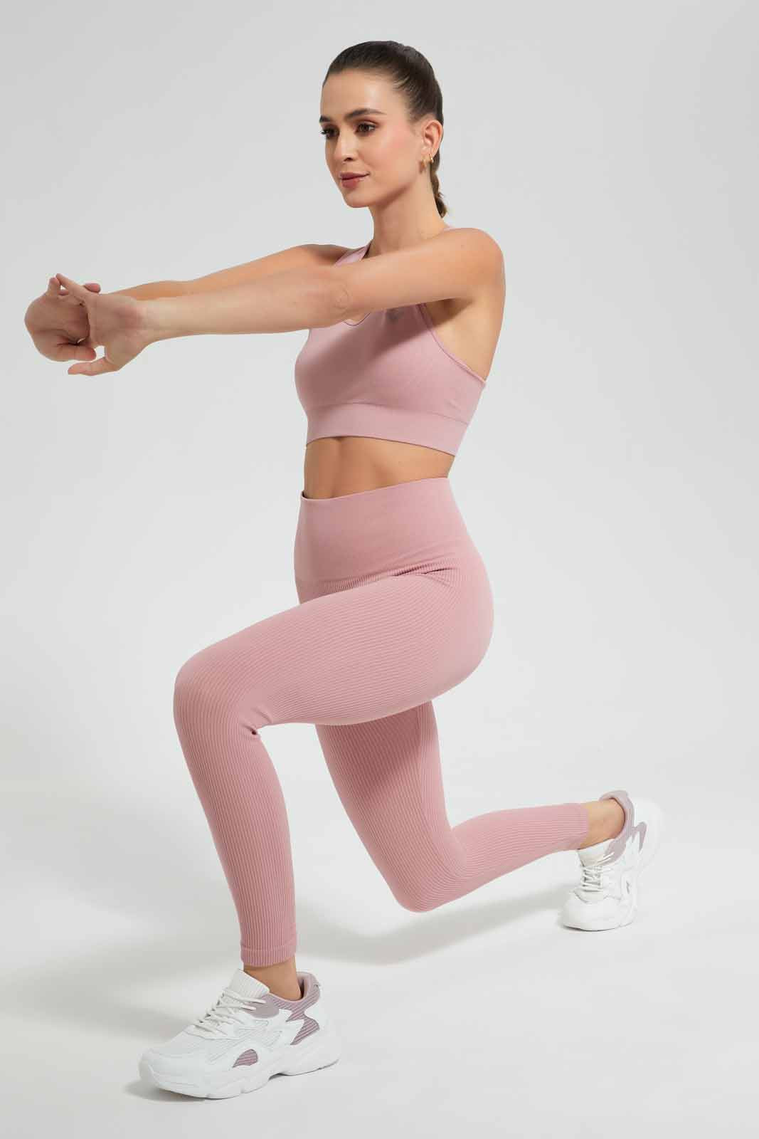 Redtag-Pink-Seamless-Pant-Category:Joggers,-Colour:Apricot,-Deals:New-In,-Filter:Women's-Clothing,-New-In-Women,-Non-Sale,-Section:Women,-W22O,-Women-Joggers-Women's-