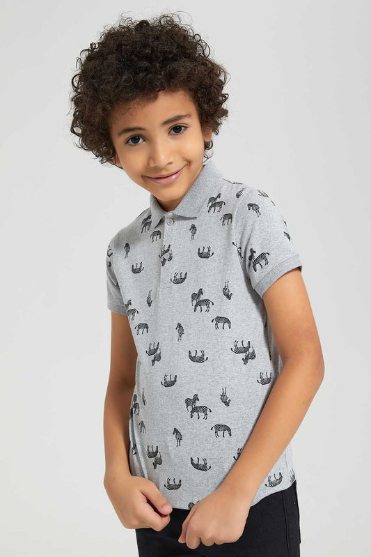 Redtag-Grey-M-Zebra-AOP-SS-Polo-BOY-Polo-T-Shirts,-Category:Polo-T-Shirts,-Colour:Grey,-Deals:New-In,-Filter:Boys-(2-to-8-Yrs),-New-In-BOY-APL,-Non-Sale,-Section:Boys-(0-to-14Yrs),-W22O-Boys-2 to 8 Years