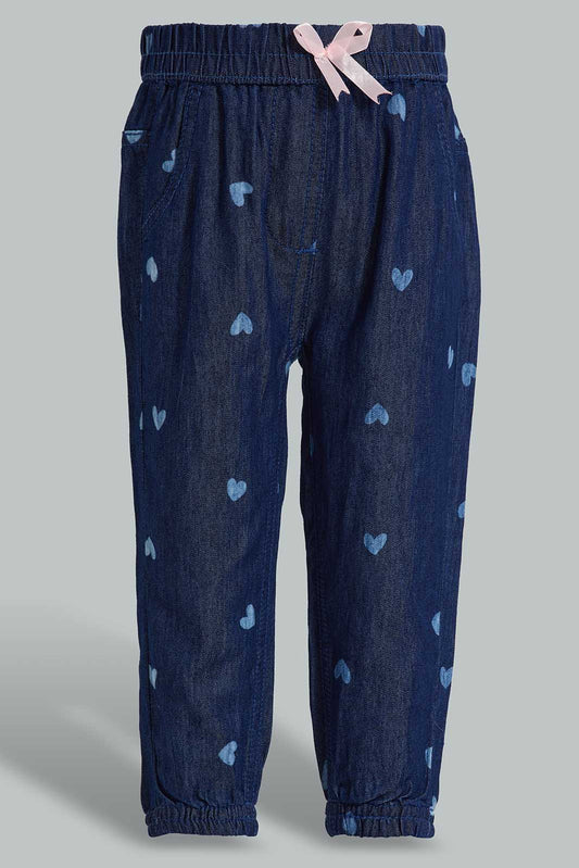 Redtag-Dark-Wash-Harem-Denim-Category:Jeans,-Colour:Dark-Wash,-Deals:New-In,-Filter:Infant-Girls-(3-to-24-Mths),-ING-Jeans,-New-In-ING-APL,-Non-Sale,-Section:Girls-(0-to-14Yrs),-TBL,-W22O-Infant-Girls-3 to 24 Months