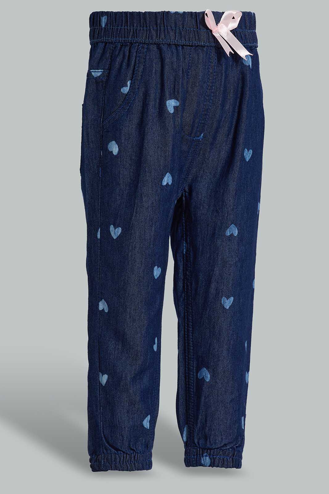 Redtag-Dark-Wash-Harem-Denim-Category:Jeans,-Colour:Dark-Wash,-Deals:New-In,-Filter:Infant-Girls-(3-to-24-Mths),-ING-Jeans,-New-In-ING-APL,-Non-Sale,-Section:Girls-(0-to-14Yrs),-TBL,-W22O-Infant-Girls-3 to 24 Months