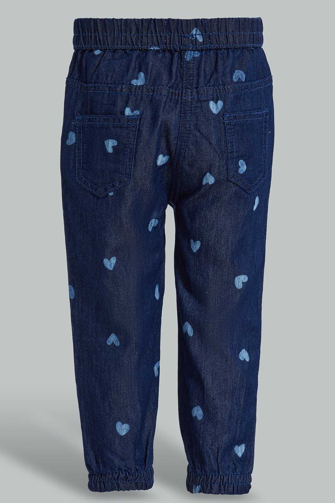 Redtag-Dark-Wash-Harem-Denim-Category:Jeans,-Colour:Dark-Wash,-Deals:New-In,-Filter:Infant-Girls-(3-to-24-Mths),-ING-Jeans,-New-In-ING-APL,-Non-Sale,-Section:Girls-(0-to-14Yrs),-TBL,-W22O-Infant-Girls-3 to 24 Months