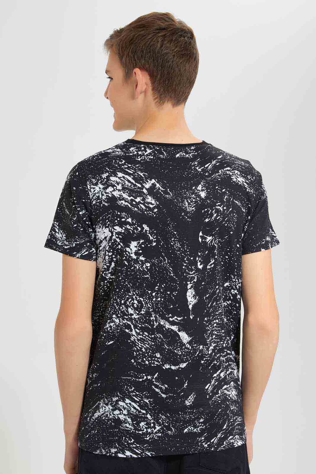 Redtag-Black-Marble-T-Shirt-BSR-T-Shirts,-Category:T-Shirts,-CHR,-Colour:Black,-Deals:New-In,-Filter:Senior-Boys-(9-to-14-Yrs),-New-In-BSR-APL,-Non-Sale,-Section:Boys-(0-to-14Yrs),-TBL,-W22O-Senior-Boys-9 to 14 Years