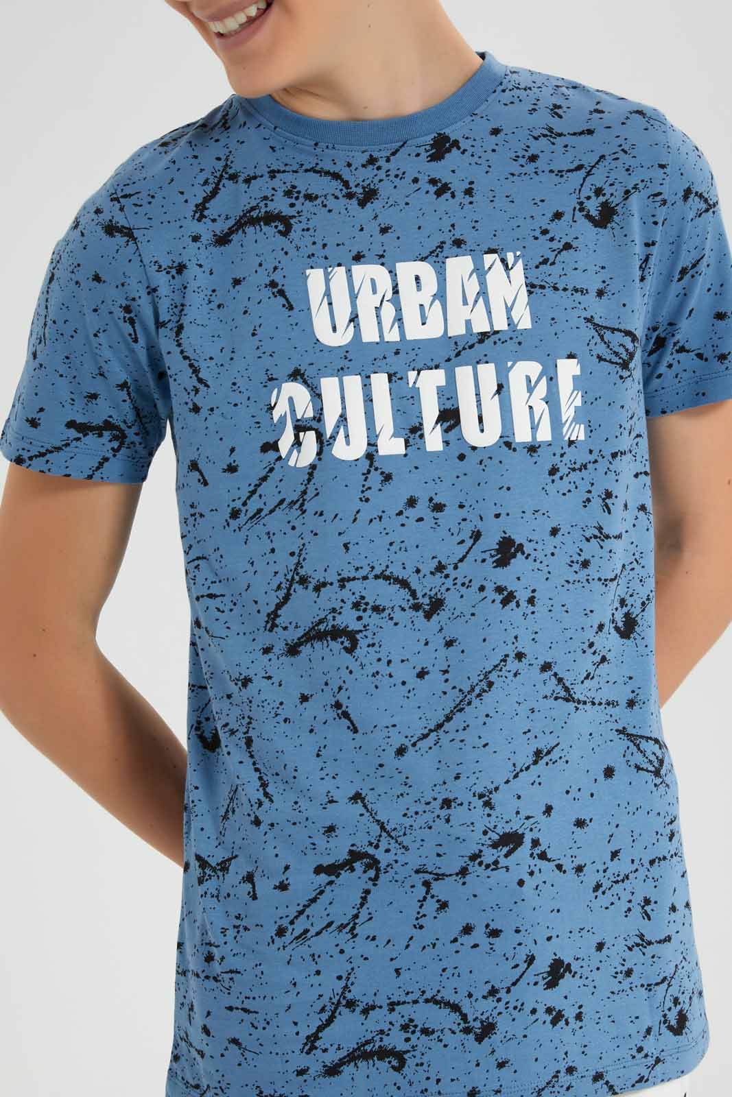 Redtag-Blue-Splatter-T-Shirt-BSR-T-Shirts,-Category:T-Shirts,-Colour:Blue,-Deals:New-In,-Filter:Senior-Boys-(9-to-14-Yrs),-New-In-BSR-APL,-Non-Sale,-Section:Boys-(0-to-14Yrs),-TBL,-W22O-Senior-Boys-9 to 14 Years