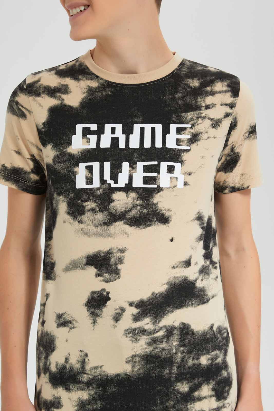 Redtag-Brown-Tye-Dye-T-Shirt-BSR-T-Shirts,-Category:T-Shirts,-Colour:Brown,-Deals:New-In,-Filter:Senior-Boys-(9-to-14-Yrs),-New-In-BSR-APL,-Non-Sale,-Section:Boys-(0-to-14Yrs),-TBL,-W22O-Senior-Boys-9 to 14 Years