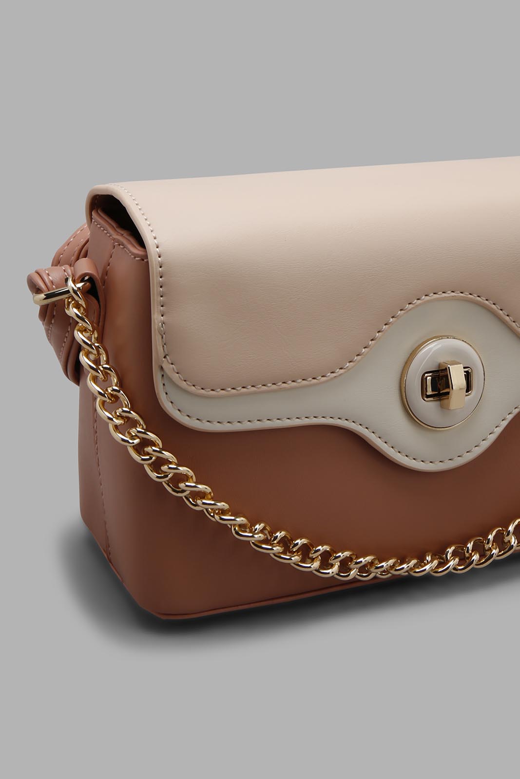 Redtag-Pink-And-Tan-Cross-Body-Bag-Category:Bags,-Colour:Pink,-Filter:Women's-Accessories,-New-In,-New-In-Women-ACC,-Non-Sale,-Section:Women,-W22A,-Women-Bags-Women-