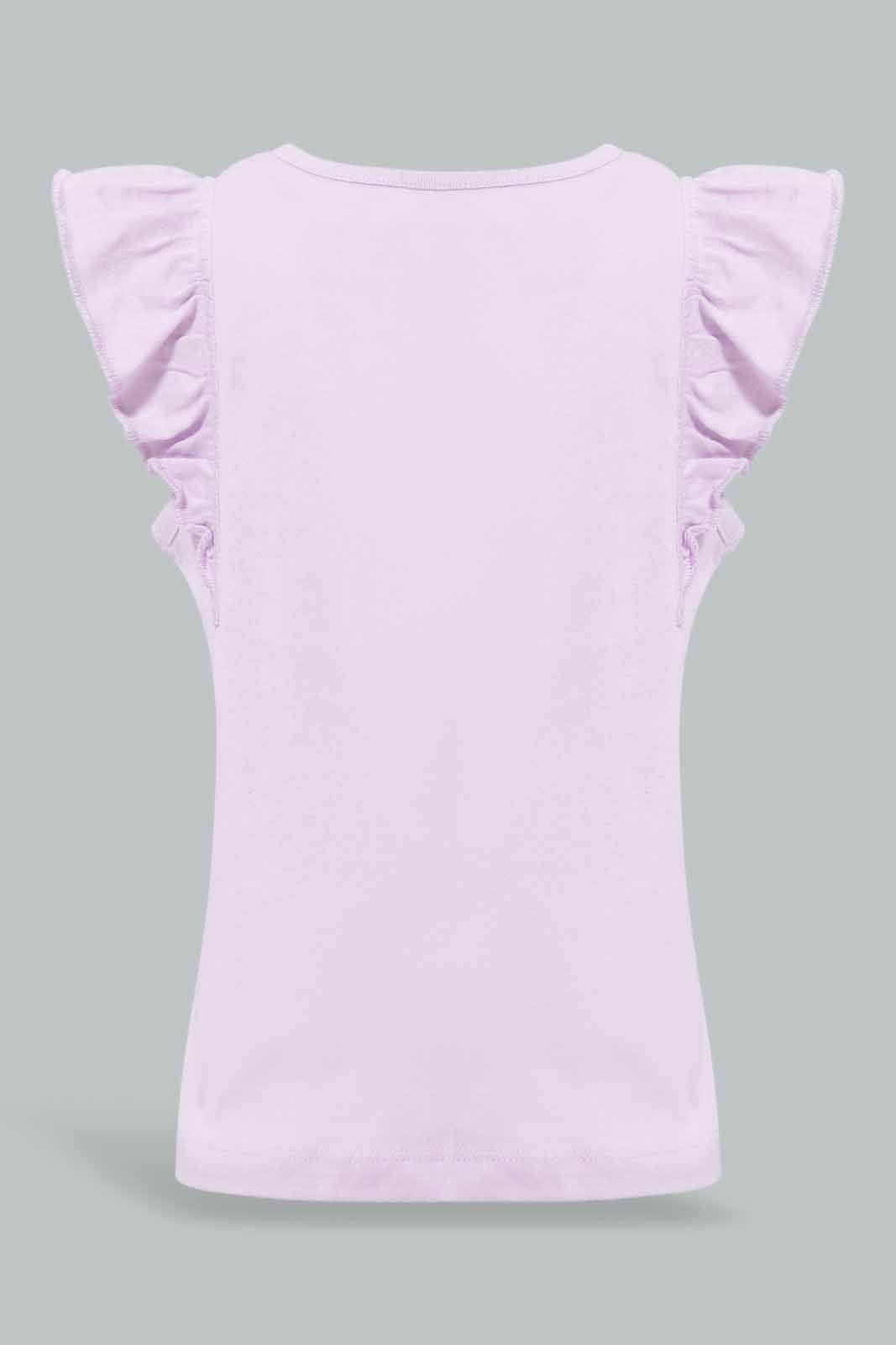 Redtag-Lilac-Frilled-Sleeves-Solid-T-Shirt-Category:T-Shirts,-Colour:Lilac,-Deals:New-In,-Filter:Infant-Girls-(3-to-24-Mths),-ING-T-Shirts,-New-In-ING-APL,-Non-Sale,-Section:Girls-(0-to-14Yrs),-TBL,-W22O-Infant-Girls-3 to 24 Months