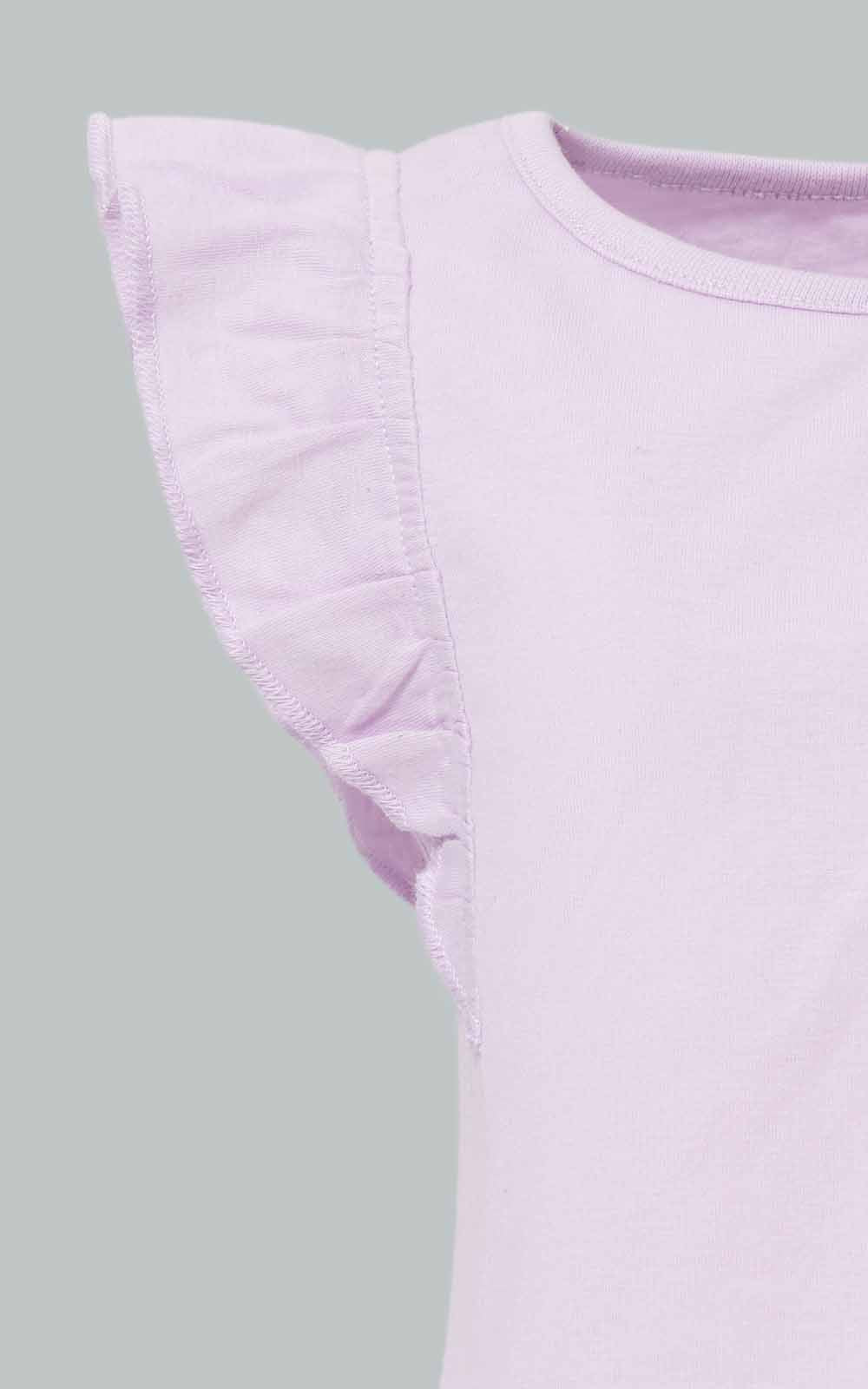 Redtag-Lilac-Frilled-Sleeves-Solid-T-Shirt-Category:T-Shirts,-Colour:Lilac,-Deals:New-In,-Filter:Infant-Girls-(3-to-24-Mths),-ING-T-Shirts,-New-In-ING-APL,-Non-Sale,-Section:Girls-(0-to-14Yrs),-TBL,-W22O-Infant-Girls-3 to 24 Months