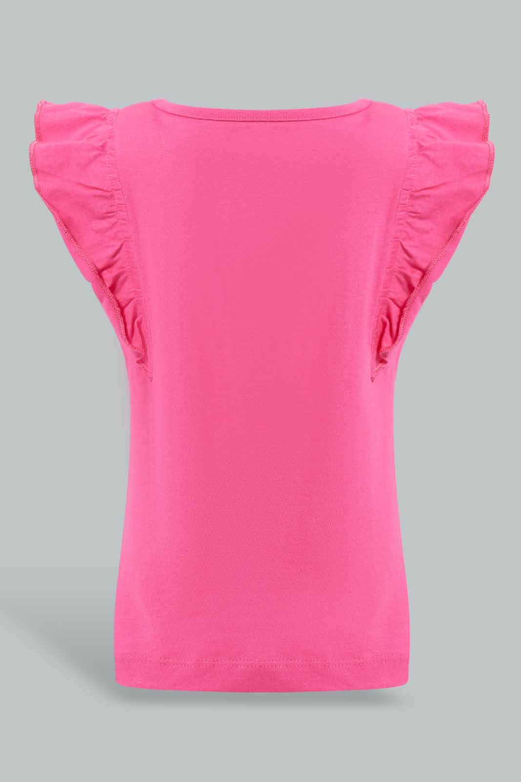 Redtag-Fuchsia-Frilled-Sleeves-Solid-T-Shirt-Category:T-Shirts,-Colour:Fuchsia,-Deals:New-In,-Filter:Infant-Girls-(3-to-24-Mths),-ING-T-Shirts,-New-In-ING-APL,-Non-Sale,-Section:Girls-(0-to-14Yrs),-TBL,-W22O-Infant-Girls-3 to 24 Months
