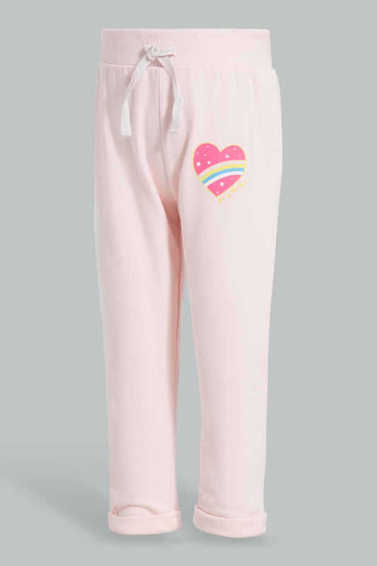 Redtag-Pink-Placement-Print-Track-Pant-Category:Joggers,-Colour:Apricot,-Deals:New-In,-Filter:Infant-Girls-(3-to-24-Mths),-ING-Joggers,-New-In-ING-APL,-Non-Sale,-Section:Girls-(0-to-14Yrs),-TBL,-W22O-Infant-Girls-3 to 24 Months