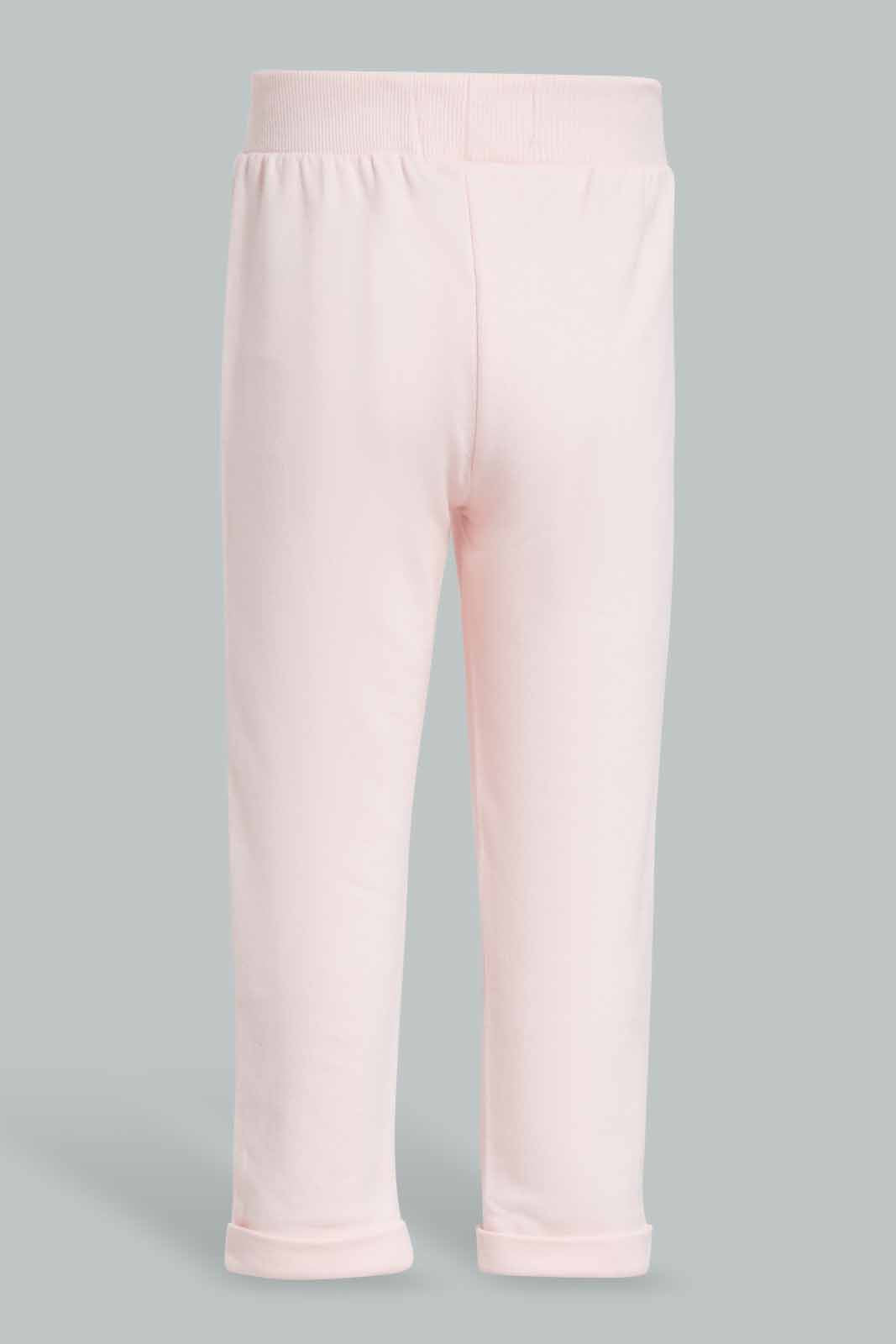 Redtag-Pink-Placement-Print-Track-Pant-Category:Joggers,-Colour:Apricot,-Deals:New-In,-Filter:Infant-Girls-(3-to-24-Mths),-ING-Joggers,-New-In-ING-APL,-Non-Sale,-Section:Girls-(0-to-14Yrs),-TBL,-W22O-Infant-Girls-3 to 24 Months