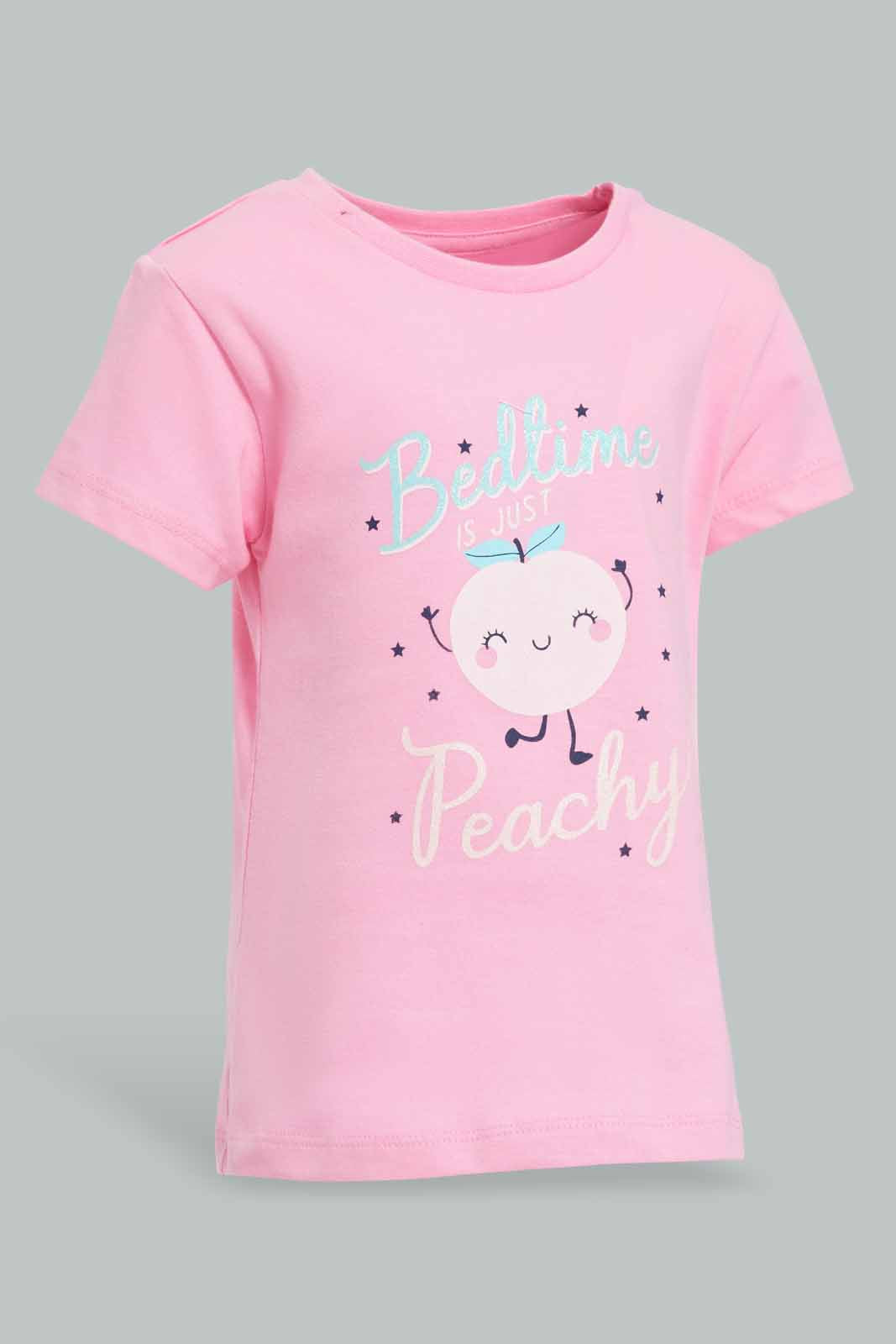 Redtag-Coral-&-Mint-Placement-Print-Pyjama-Sets-Category:Pyjama-Sets,-Colour:Orange,-Deals:New-In,-Filter:Infant-Girls-(3-to-24-Mths),-ING-Pyjama-Sets,-New-In-ING-APL,-Non-Sale,-Section:Girls-(0-to-14Yrs),-W22O-Infant-Girls-3 to 24 Months