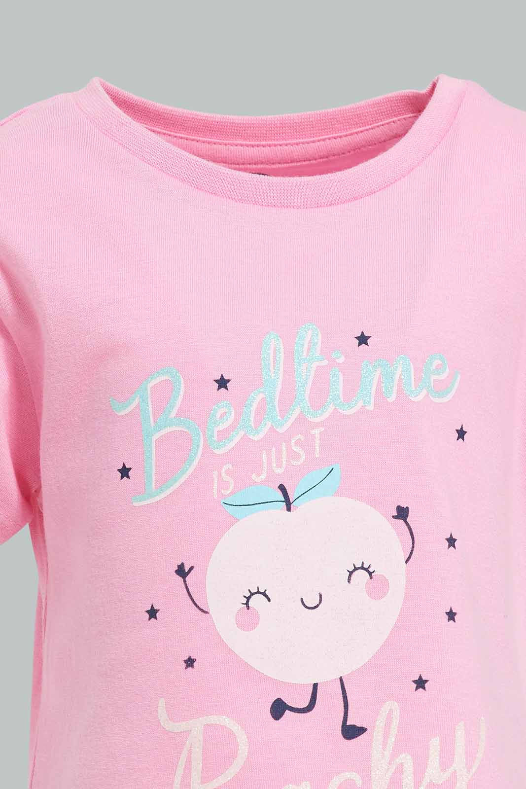 Redtag-Coral-&-Mint-Placement-Print-Pyjama-Sets-Category:Pyjama-Sets,-Colour:Orange,-Deals:New-In,-Filter:Infant-Girls-(3-to-24-Mths),-ING-Pyjama-Sets,-New-In-ING-APL,-Non-Sale,-Section:Girls-(0-to-14Yrs),-W22O-Infant-Girls-3 to 24 Months