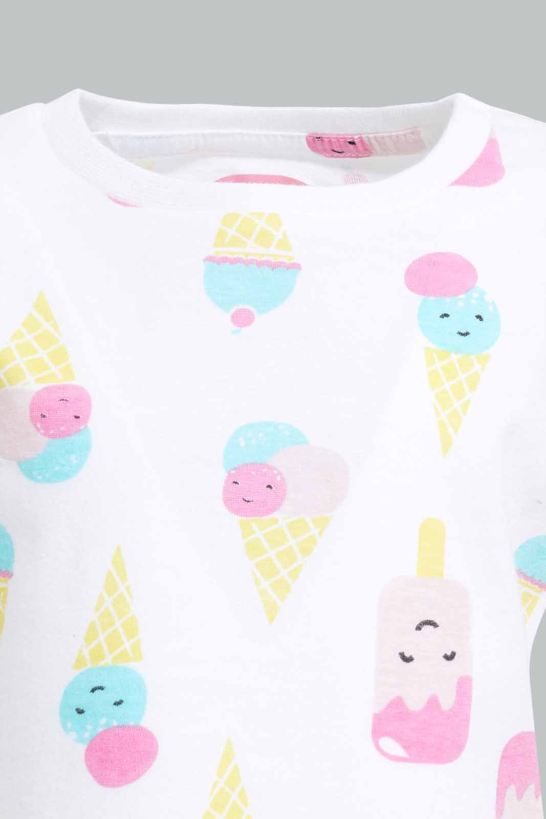 Redtag-White-Allover-Print-Pyjama-Sets-Category:Pyjama-Sets,-Colour:White,-Deals:New-In,-Filter:Infant-Girls-(3-to-24-Mths),-ING-Pyjama-Sets,-New-In-ING-APL,-Non-Sale,-Section:Girls-(0-to-14Yrs),-W22O-Infant-Girls-3 to 24 Months