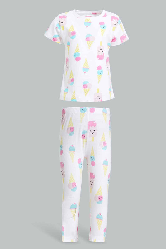 Redtag-White-Allover-Print-Pyjama-Sets-Category:Pyjama-Sets,-Colour:White,-Deals:New-In,-Filter:Infant-Girls-(3-to-24-Mths),-ING-Pyjama-Sets,-New-In-ING-APL,-Non-Sale,-Section:Girls-(0-to-14Yrs),-W22O-Infant-Girls-3 to 24 Months