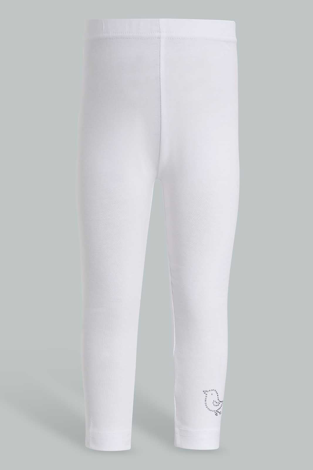 Redtag-White-Solid-Legging-With-Motif-Category:Leggings,-Colour:White,-Deals:New-In,-Filter:Infant-Girls-(3-to-24-Mths),-ING-Leggings,-New-In-ING-APL,-Non-Sale,-Section:Girls-(0-to-14Yrs),-TBL,-W22O-Infant-Girls-3 to 24 Months