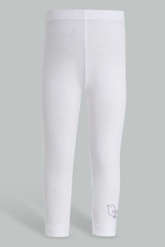 Redtag-White-Solid-Legging-With-Motif-Category:Leggings,-Colour:White,-Deals:New-In,-Filter:Infant-Girls-(3-to-24-Mths),-ING-Leggings,-New-In-ING-APL,-Non-Sale,-Section:Girls-(0-to-14Yrs),-TBL,-W22O-Infant-Girls-3 to 24 Months