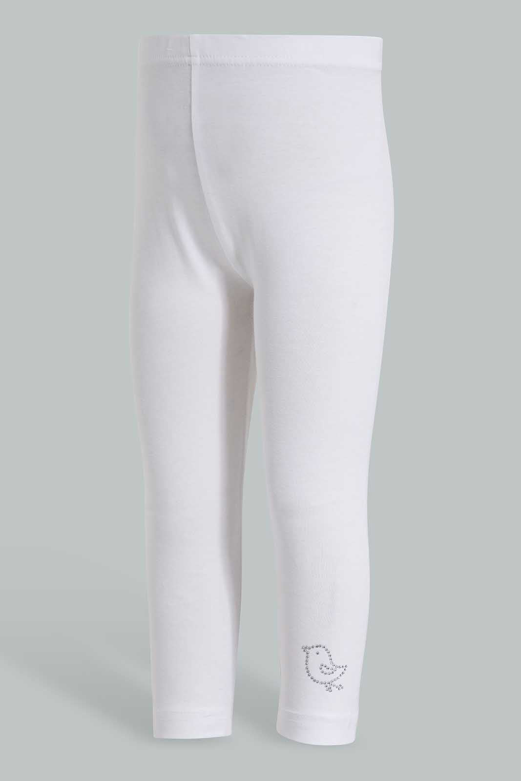 Redtag-White-Solid-Legging-With-Motif-Category:Leggings,-Colour:White,-Deals:New-In,-Filter:Infant-Girls-(3-to-24-Mths),-ING-Leggings,-New-In-ING-APL,-Non-Sale,-Section:Girls-(0-to-14Yrs),-TBL,-W22O-Infant-Girls-3 to 24 Months