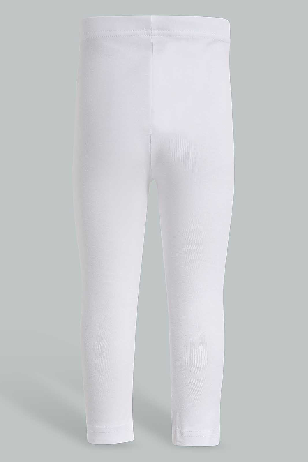 Redtag-White-Solid-Legging-With-Motif-Category:Leggings,-Colour:White,-Deals:New-In,-Filter:Infant-Girls-(3-to-24-Mths),-ING-Leggings,-New-In-ING-APL,-Non-Sale,-Section:Girls-(0-to-14Yrs),-TBL,-W22O-Infant-Girls-3 to 24 Months