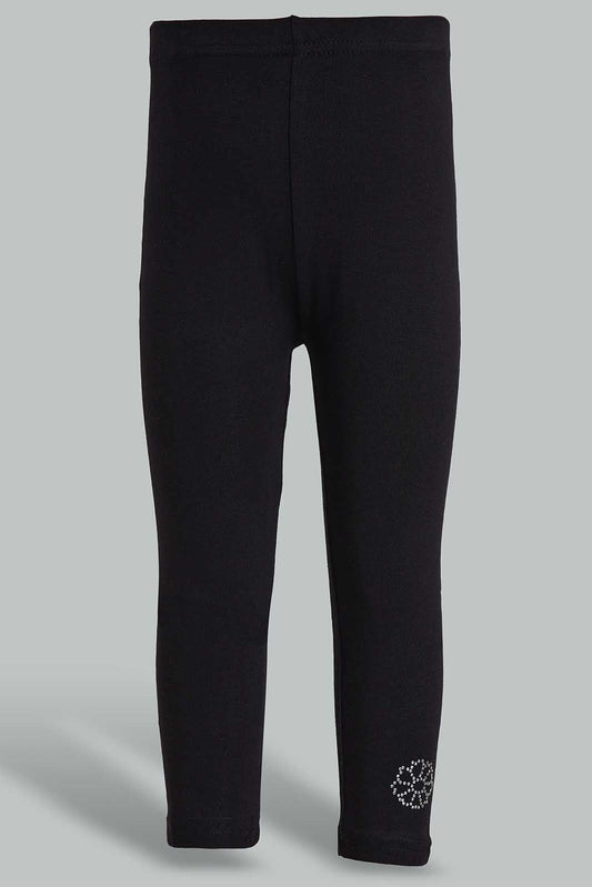 Redtag-Black-Solid-Legging-With-Motif-Category:Leggings,-Colour:Black,-Deals:New-In,-Filter:Infant-Girls-(3-to-24-Mths),-ING-Leggings,-New-In-ING-APL,-Non-Sale,-Section:Girls-(0-to-14Yrs),-TBL,-W22O-Infant-Girls-3 to 24 Months