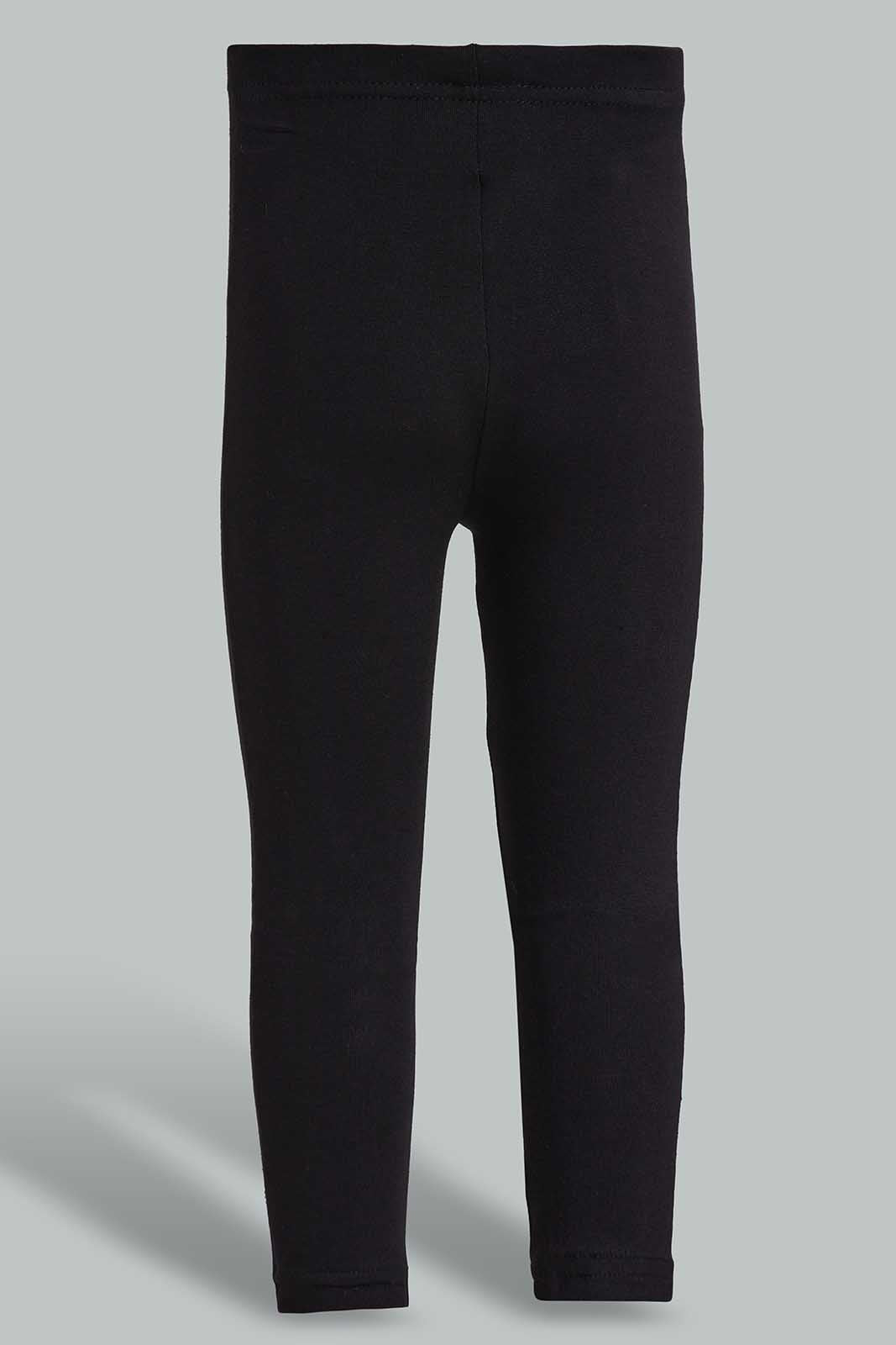 Redtag-Black-Solid-Legging-With-Motif-Category:Leggings,-Colour:Black,-Deals:New-In,-Filter:Infant-Girls-(3-to-24-Mths),-ING-Leggings,-New-In-ING-APL,-Non-Sale,-Section:Girls-(0-to-14Yrs),-TBL,-W22O-Infant-Girls-3 to 24 Months
