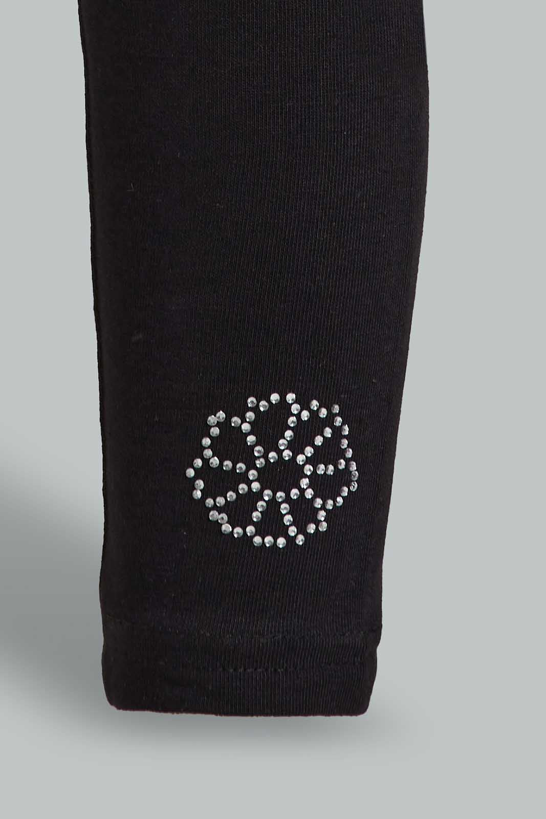 Redtag-Black-Solid-Legging-With-Motif-Category:Leggings,-Colour:Black,-Deals:New-In,-Filter:Infant-Girls-(3-to-24-Mths),-ING-Leggings,-New-In-ING-APL,-Non-Sale,-Section:Girls-(0-to-14Yrs),-TBL,-W22O-Infant-Girls-3 to 24 Months