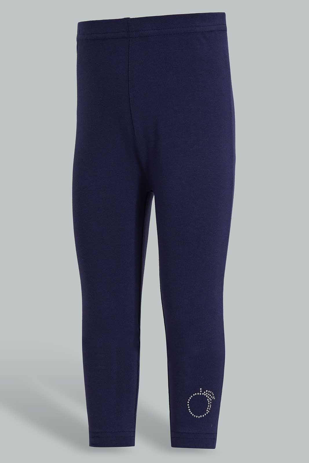 Redtag-Navy-Solid-Legging-With-Motif-Category:Leggings,-Colour:Navy,-Deals:New-In,-Filter:Infant-Girls-(3-to-24-Mths),-ING-Leggings,-New-In-ING-APL,-Non-Sale,-Section:Girls-(0-to-14Yrs),-TBL,-W22O-Infant-Girls-3 to 24 Months