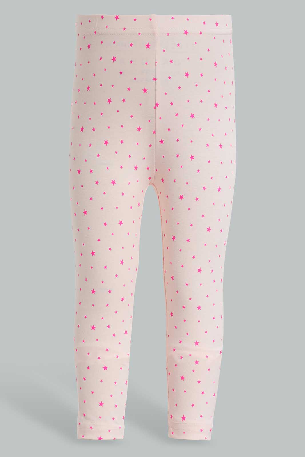 Redtag-Pink-Allover-Print-Legging-Category:Leggings,-Colour:Apricot,-Deals:New-In,-Filter:Infant-Girls-(3-to-24-Mths),-ING-Leggings,-New-In-ING-APL,-Non-Sale,-Section:Girls-(0-to-14Yrs),-TBL,-W22O-Infant-Girls-3 to 24 Months