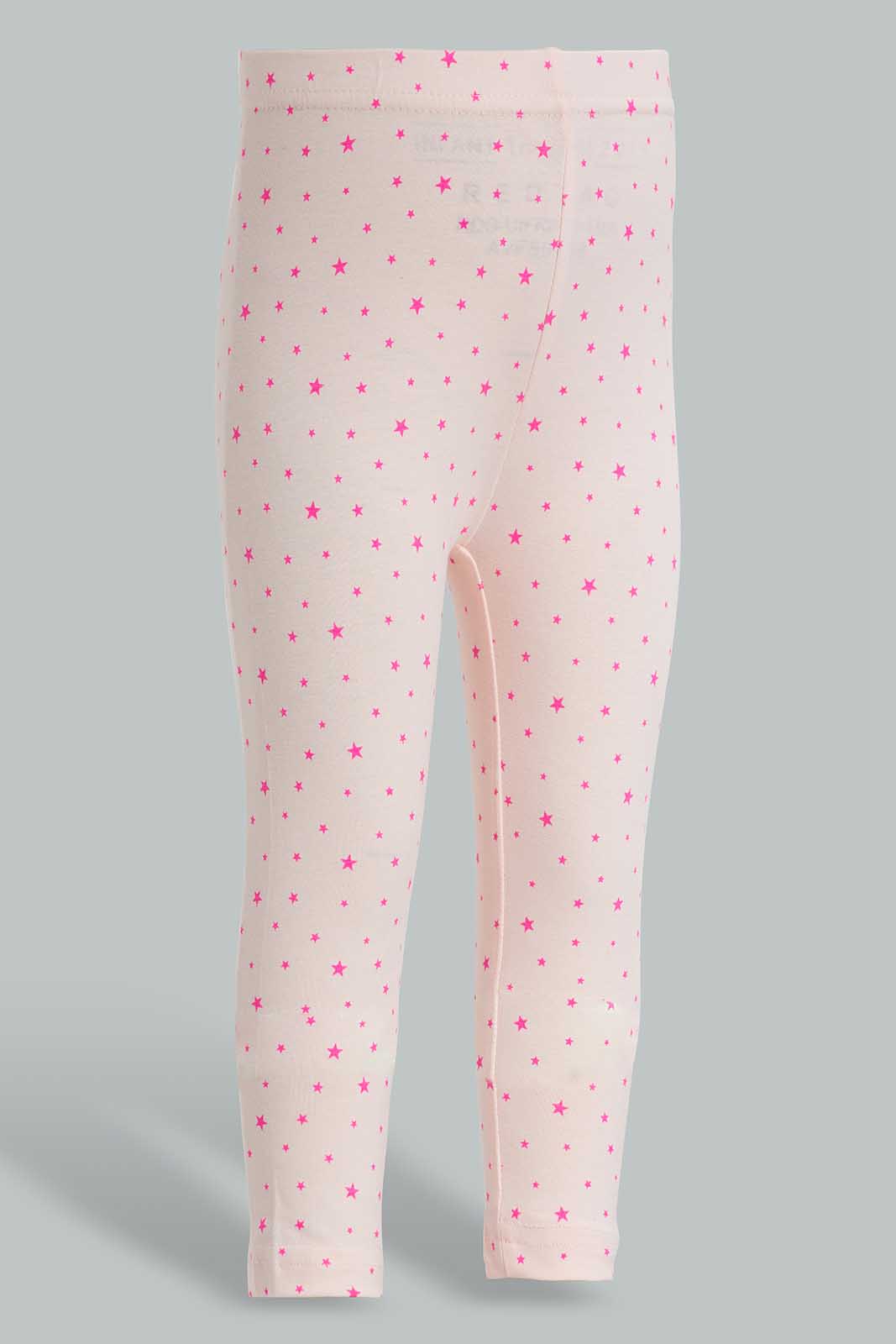 Redtag-Pink-Allover-Print-Legging-Category:Leggings,-Colour:Apricot,-Deals:New-In,-Filter:Infant-Girls-(3-to-24-Mths),-ING-Leggings,-New-In-ING-APL,-Non-Sale,-Section:Girls-(0-to-14Yrs),-TBL,-W22O-Infant-Girls-3 to 24 Months