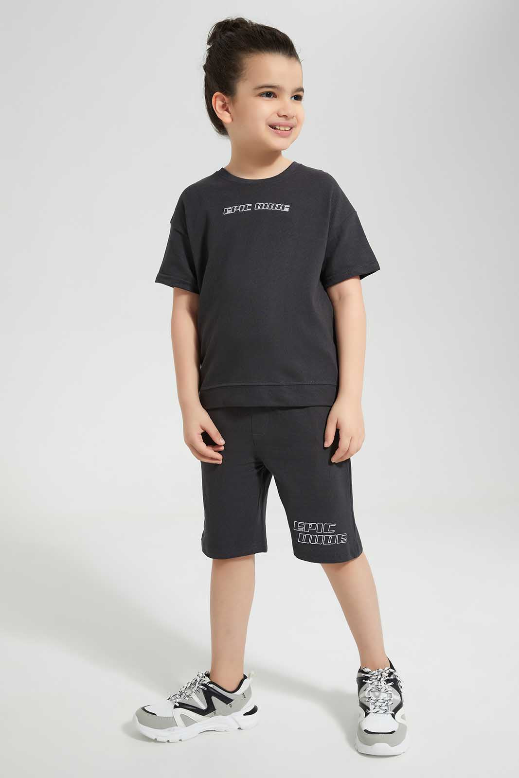 Redtag-Black-Embroidered-Oversize-SS-T-Shirt-BOY-T-Shirts,-Category:T-Shirts,-Colour:Black,-Deals:New-In,-Filter:Boys-(2-to-8-Yrs),-New-In-BOY,-Non-Sale,-Section:Boys-(0-to-14Yrs),-TBL,-W22O-Boys-2 to 8 Years