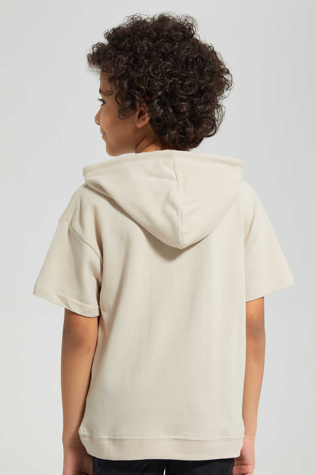 Redtag-Beige-Pique-Oversize-Hooded-T-Shirt-BOY-T-Shirts,-Category:T-Shirts,-Colour:Beige,-Deals:New-In,-Filter:Boys-(2-to-8-Yrs),-New-In-BOY,-Non-Sale,-Section:Boys-(0-to-14Yrs),-TBL,-W22O-Boys-2 to 8 Years