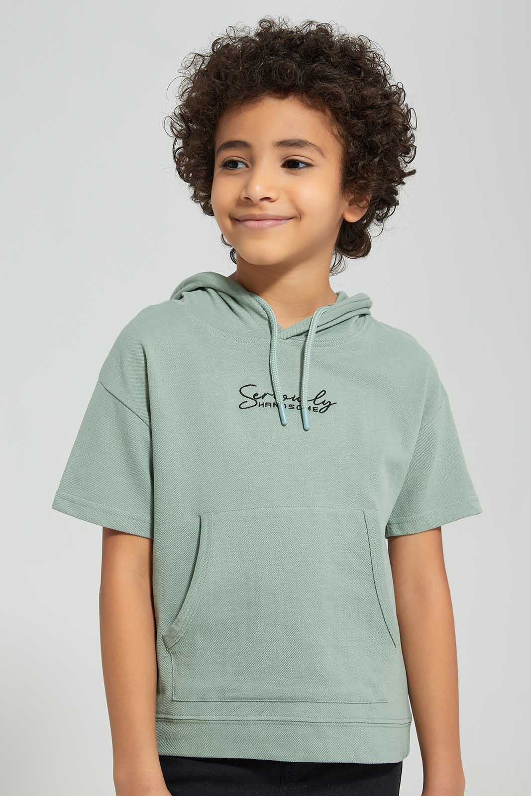 Redtag-Olive-Pique-Oversize-Hooded-T-Shirt-BOY-T-Shirts,-Category:T-Shirts,-Colour:Olive,-Deals:New-In,-Filter:Boys-(2-to-8-Yrs),-New-In-BOY,-Non-Sale,-Section:Boys-(0-to-14Yrs),-TBL,-W22O-Boys-2 to 8 Years