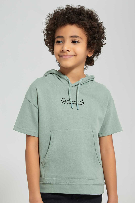 Redtag-Olive-Pique-Oversize-Hooded-T-Shirt-BOY-T-Shirts,-Category:T-Shirts,-Colour:Olive,-Deals:New-In,-Filter:Boys-(2-to-8-Yrs),-New-In-BOY,-Non-Sale,-Section:Boys-(0-to-14Yrs),-TBL,-W22O-Boys-2 to 8 Years
