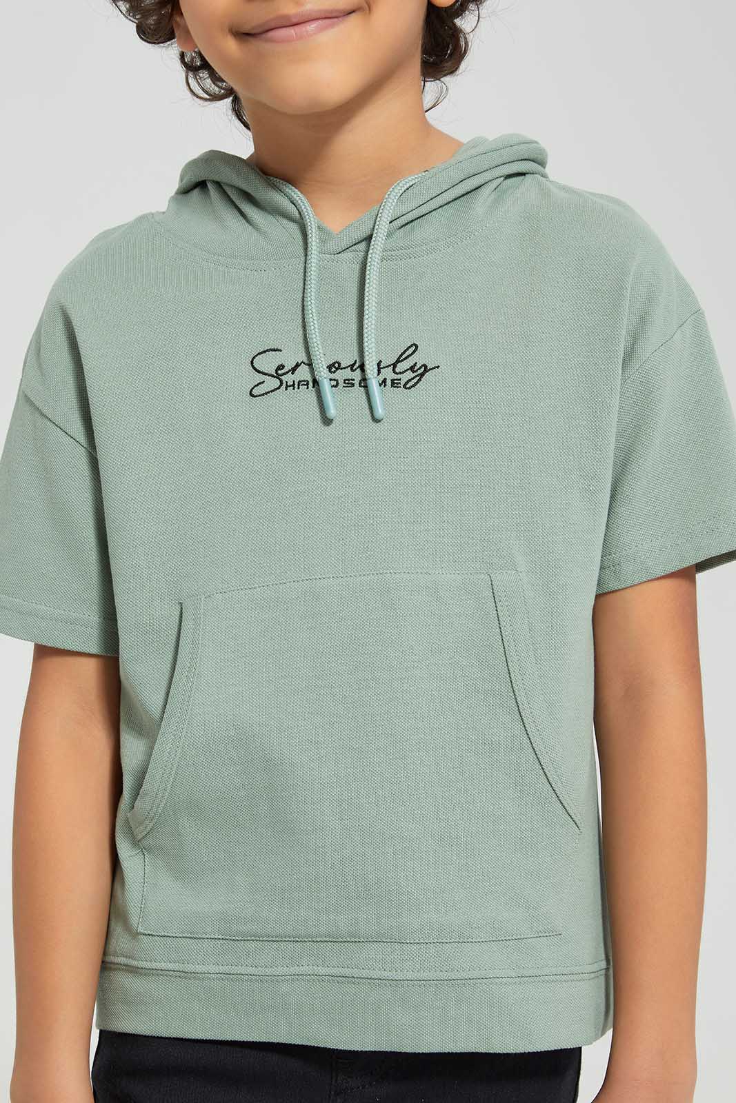 Redtag-Olive-Pique-Oversize-Hooded-T-Shirt-BOY-T-Shirts,-Category:T-Shirts,-Colour:Olive,-Deals:New-In,-Filter:Boys-(2-to-8-Yrs),-New-In-BOY,-Non-Sale,-Section:Boys-(0-to-14Yrs),-TBL,-W22O-Boys-2 to 8 Years