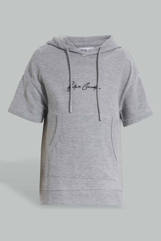 Redtag-Grey-Pique-Oversize-Hooded-T-Shirt-BOY-T-Shirts,-Category:T-Shirts,-Colour:Grey,-Deals:New-In,-Filter:Boys-(2-to-8-Yrs),-New-In-BOY-APL,-Non-Sale,-Section:Boys-(0-to-14Yrs),-TBL,-W22O-Boys-2 to 8 Years