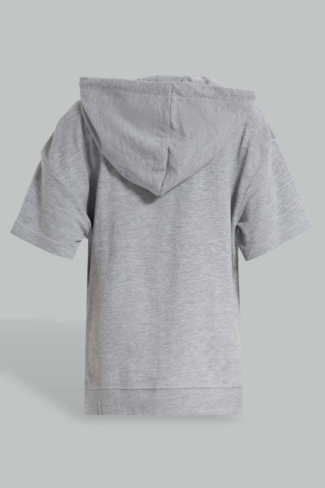 Redtag-Grey-Pique-Oversize-Hooded-T-Shirt-BOY-T-Shirts,-Category:T-Shirts,-Colour:Grey,-Deals:New-In,-Filter:Boys-(2-to-8-Yrs),-New-In-BOY-APL,-Non-Sale,-Section:Boys-(0-to-14Yrs),-TBL,-W22O-Boys-2 to 8 Years