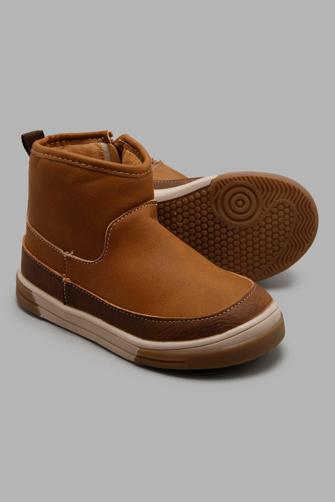 Redtag-Tan-Plain-Chelsea-Boots-BOY-Boots,-Category:Boots,-Colour:Tan,-Deals:New-In,-Filter:Boys-Footwear-(3-to-5-Yrs),-New-In-BOY-FOO,-Non-Sale,-Section:Boys-(0-to-14Yrs),-W22A-Boys-3 to 5 Years