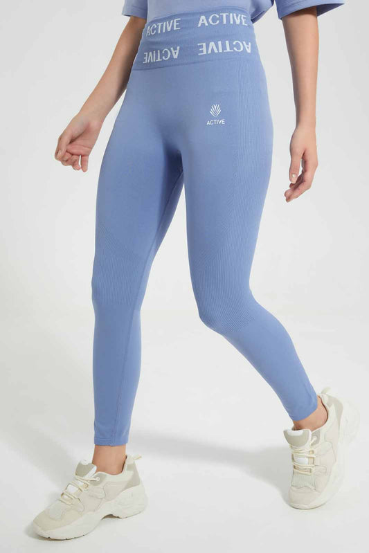 Redtag-Blue-Seamless-Active-Pant-With-Print-At-WaistBand-Category:Joggers,-Colour:Blue,-Deals:New-In,-Filter:Women's-Clothing,-New-In-Women-APL,-Non-Sale,-Section:Women,-W22O,-Women-Joggers-Women's-
