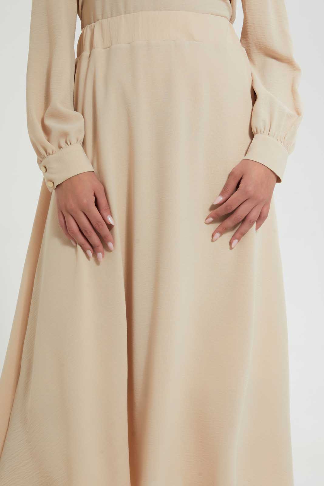 Redtag-Beige-Knee-Length-Skirt-Skirts--