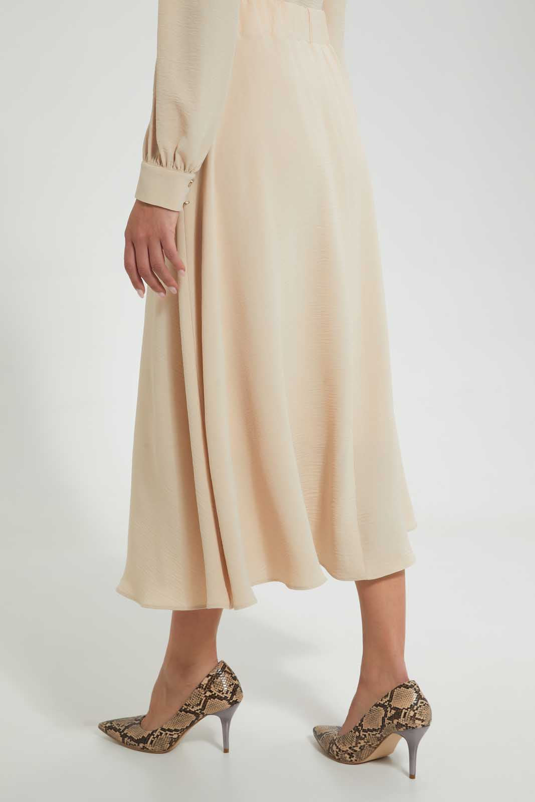 Redtag-Beige-Knee-Length-Skirt-Skirts--