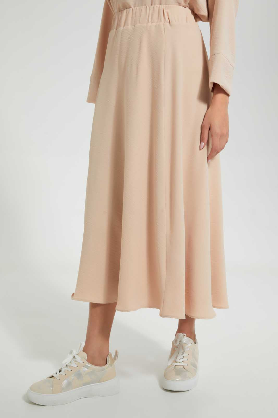 Redtag-Beige-Knee-Length-Skirt-Skirts--