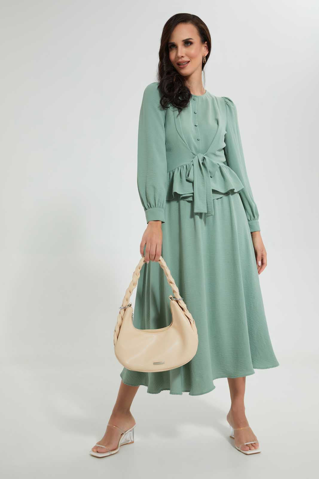 Redtag-Green-Knee-Length-Skirt-Skirts--