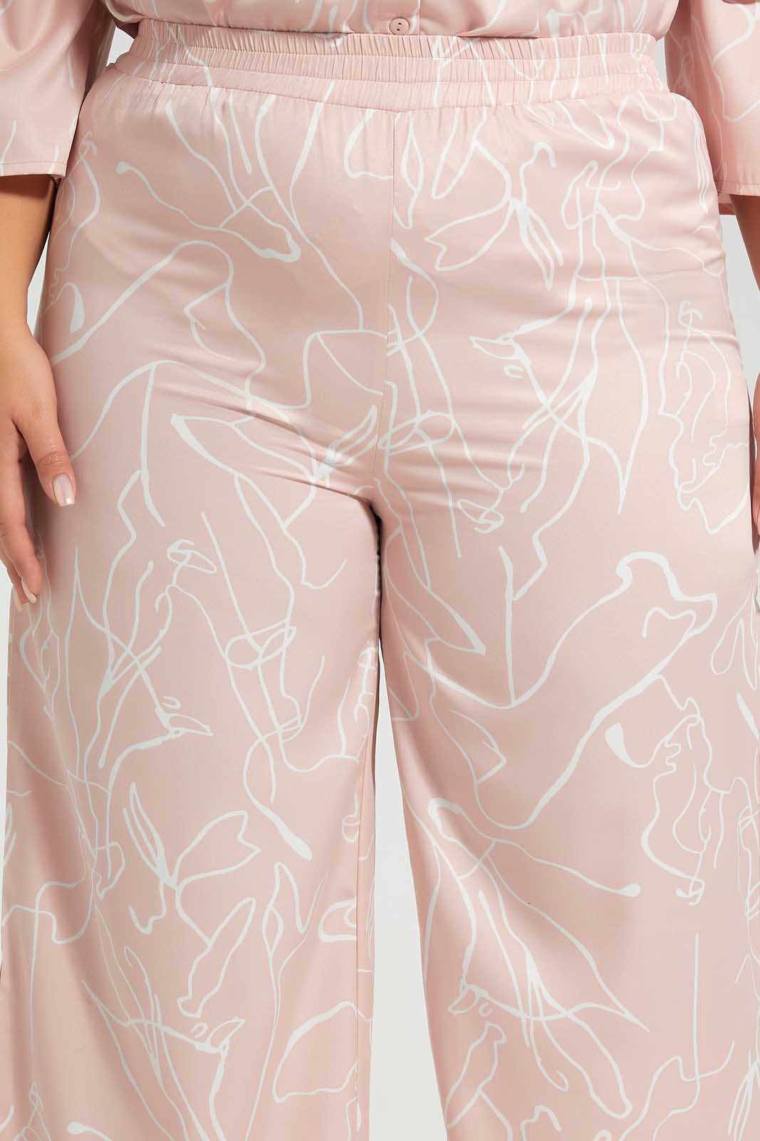 Pink Printed Culottes Trouser