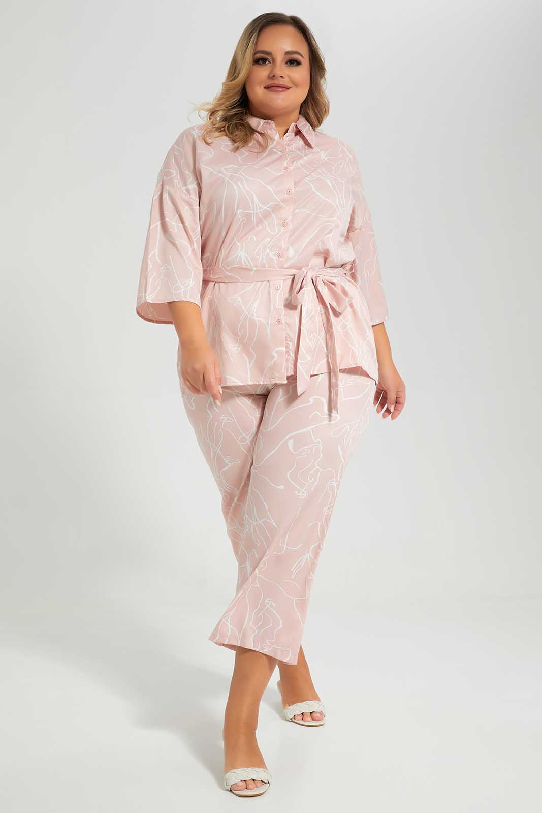 Pink Printed Culottes Trouser