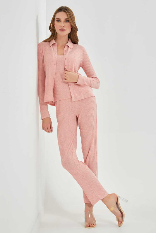Redtag-Pink-Collared-Button-Front-Category:Tops,-Colour:Apricot,-Deals:New-In,-Filter:Women's-Clothing,-LEC,-LEC-Tops,-New-In-LEC-APL,-Non-Sale,-Section:Women,-W22A-Women's-