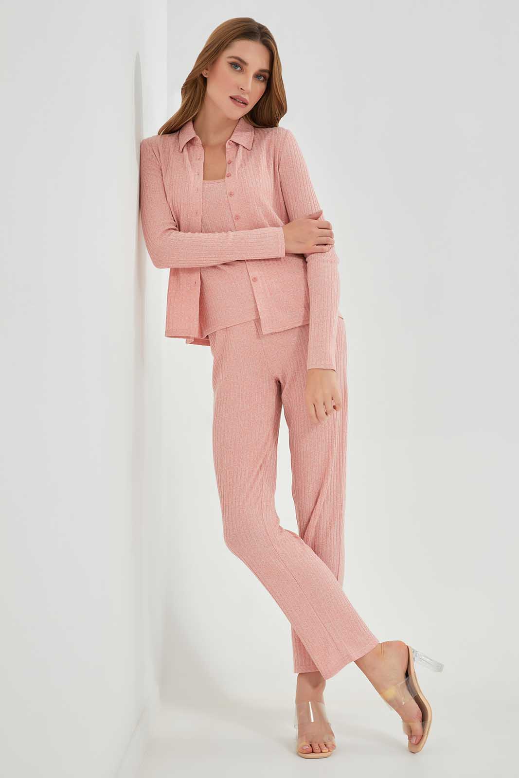 Redtag-Pink-Collared-Button-Front-Category:Tops,-Colour:Apricot,-Deals:New-In,-Filter:Women's-Clothing,-LEC,-LEC-Tops,-New-In-LEC-APL,-Non-Sale,-Section:Women,-W22A-Women's-