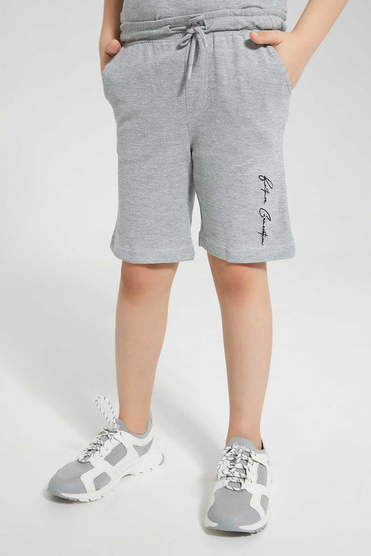 Redtag-Grey-Print-Elasticated-Waist-Shorts-BOY-Shorts,-Category:Shorts,-Colour:Grey,-Deals:New-In,-Filter:Boys-(2-to-8-Yrs),-New-In-BOY-APL,-Non-Sale,-Section:Boys-(0-to-14Yrs),-TBL,-W22O-Boys-2 to 8 Years